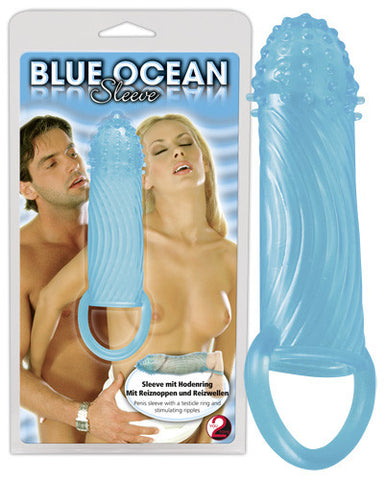 Sleeve w. Testicle Ring blue