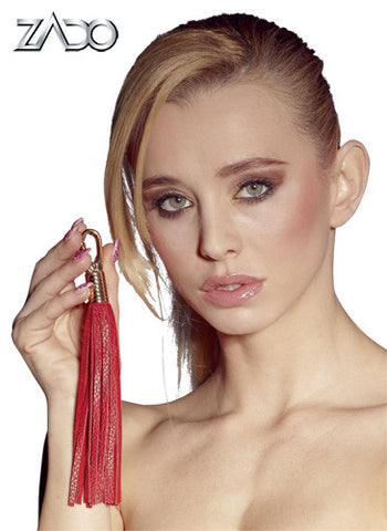 Leather Mini Whip red